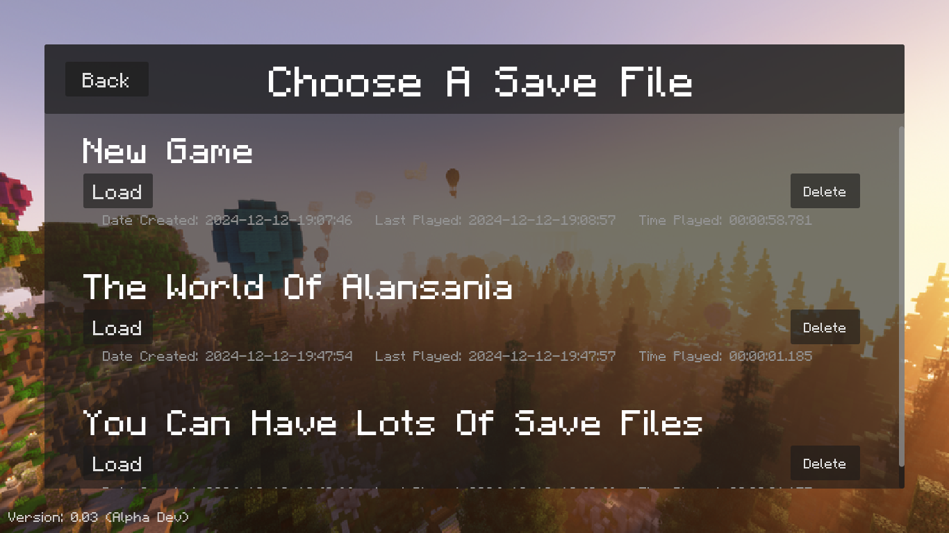 Load Save File Menu Image